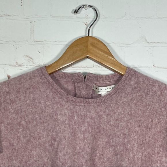 Max Studio Womens 2 Ply Cashmere Sweater Womens Size XS Purple Back Zip - Picture 3 of 8